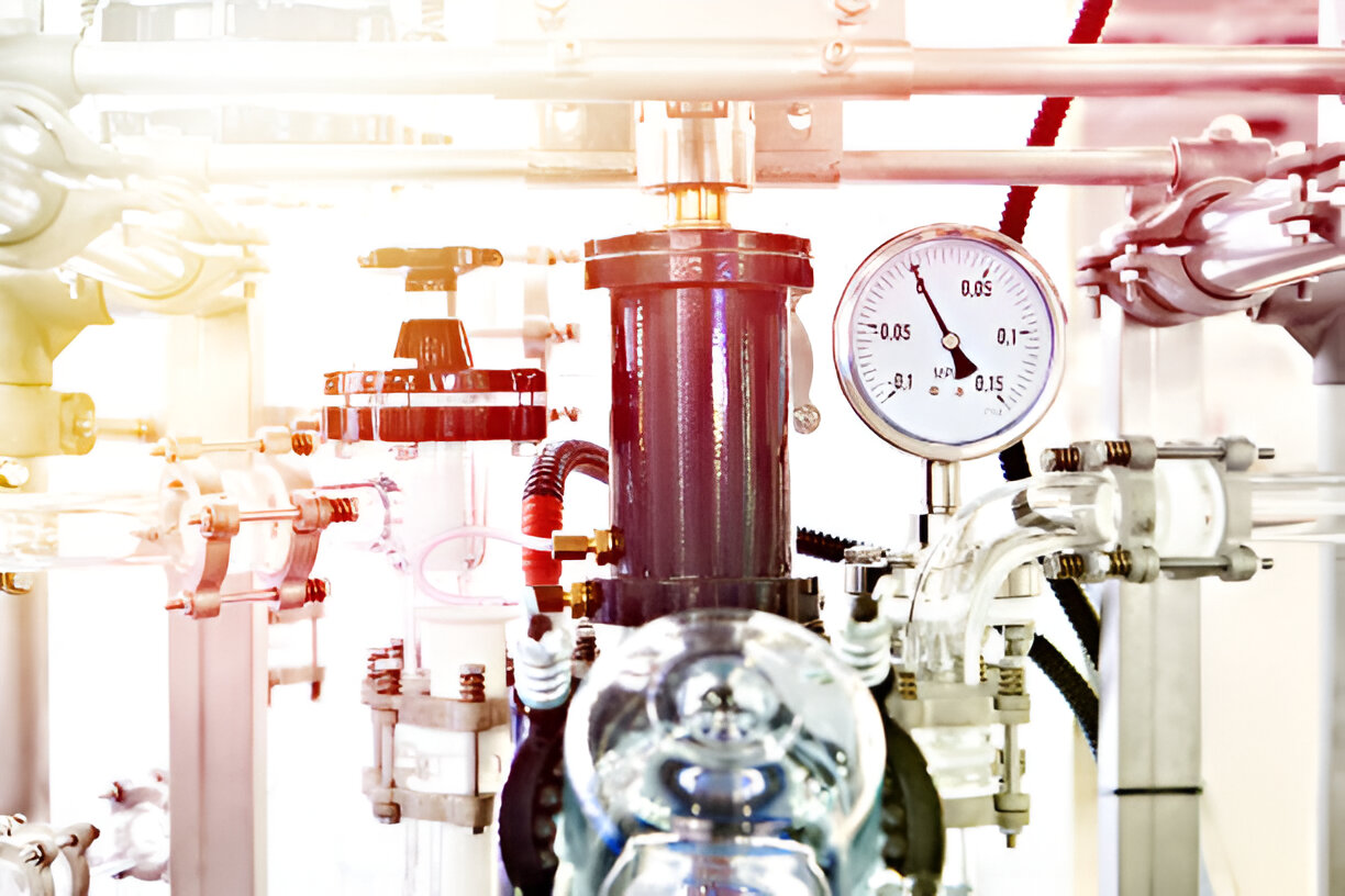 Manometer of standard laboratory chemical glass reactor